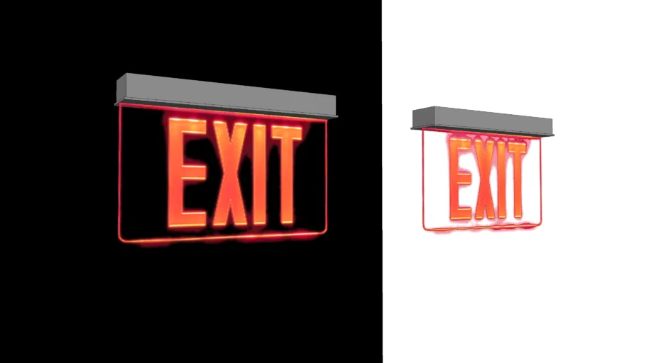 Plexiglass exit sign