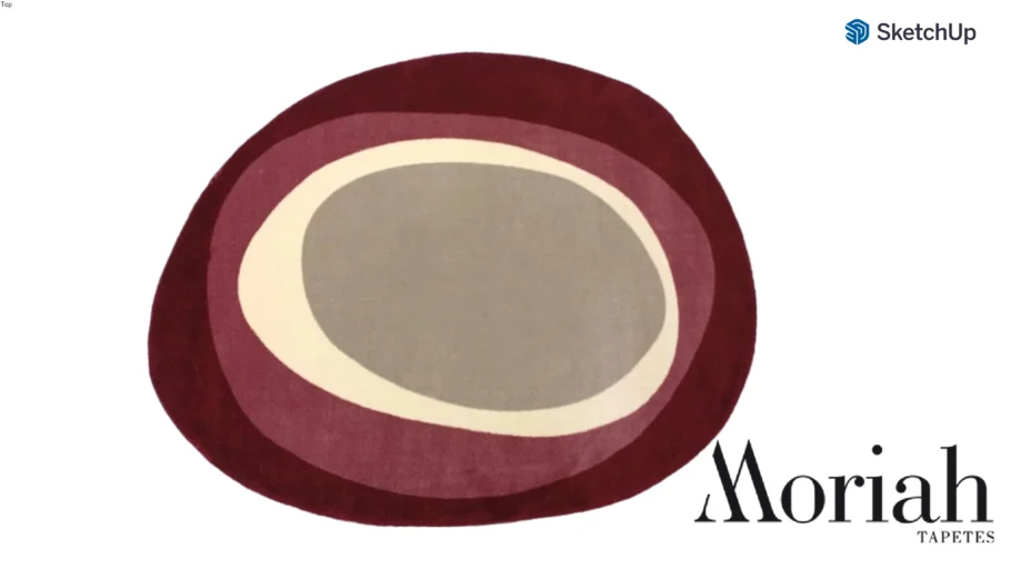 Tapete Sala Orgânico Modernist Elipse - Moriah Tapetes