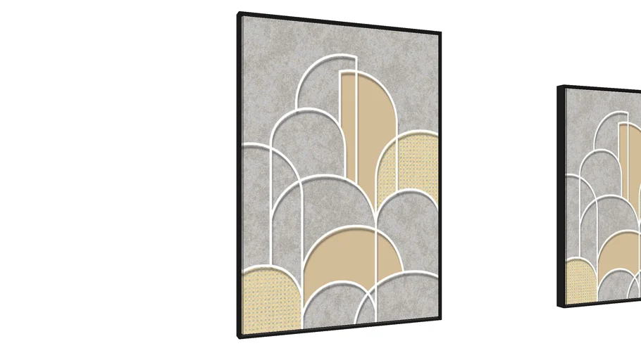 Quadro Decorativo Arcos com Palhinha - Larissa Ferreira