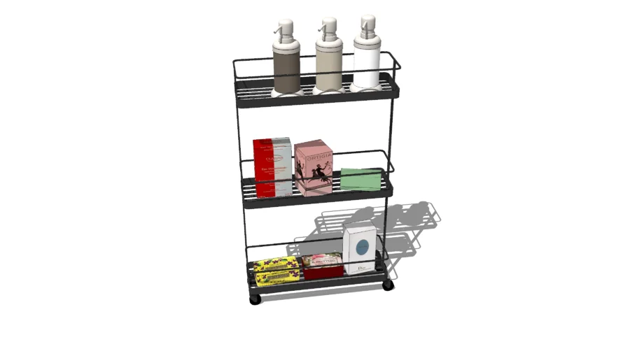 bathroom caddy with toiletries