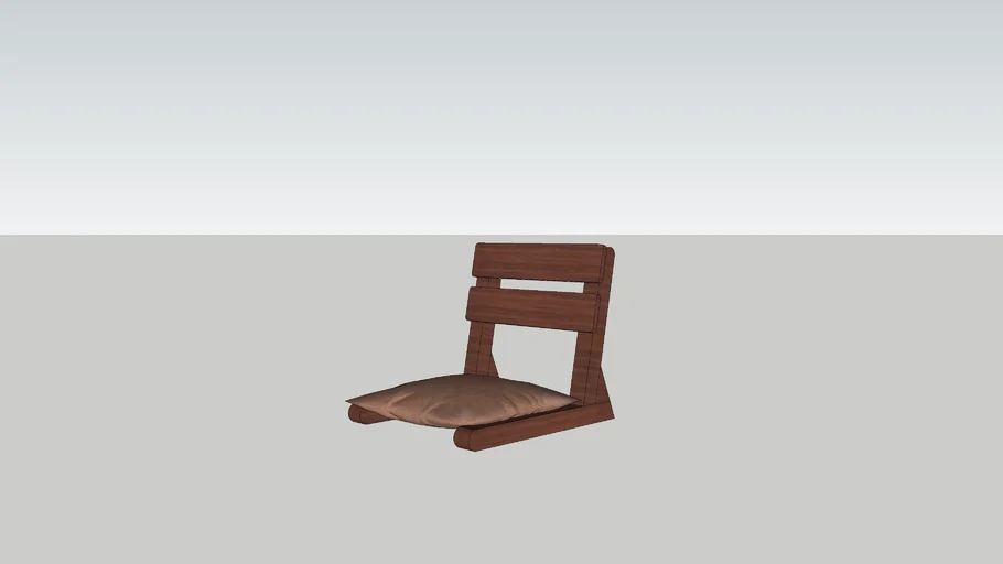 Japandi wooden floor chair