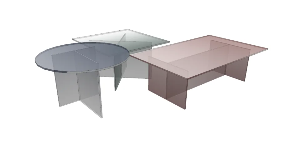 Colored glass coffee table