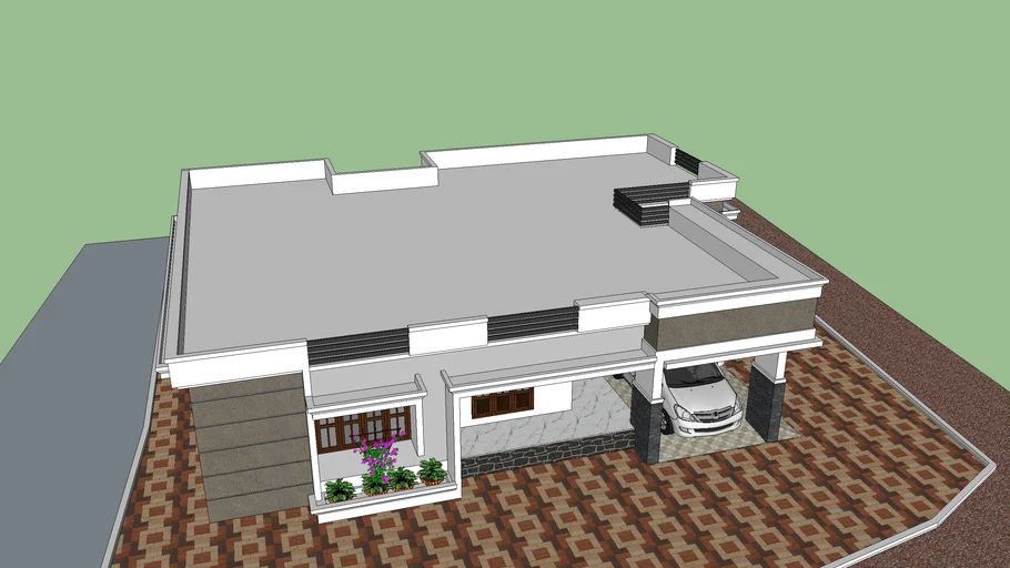 HOME ELEVATION FLAT ROOF