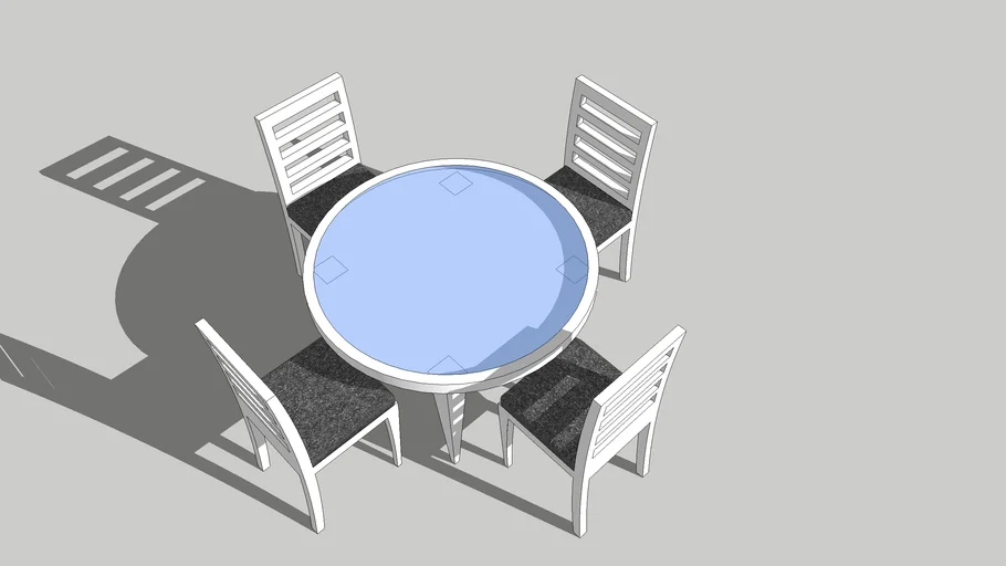 4 SEATER ROUND DINING TABLE WHITE