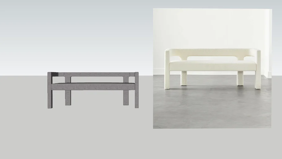 CB2 - STATURE IVORY BOUCLE BENCH