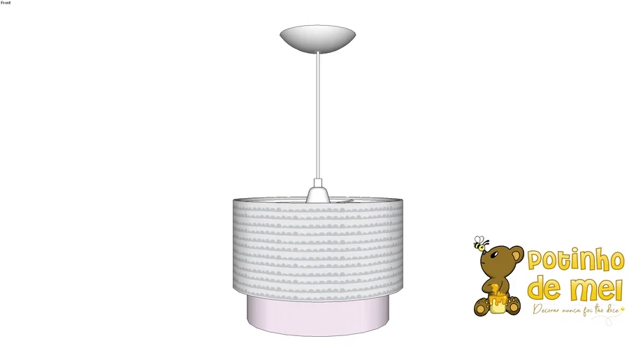 Lustre Tubular Duplo Ondinha Rosa - Potinho de Mel