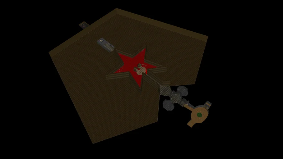 Doom level E1M8 - fully transparent outer walls