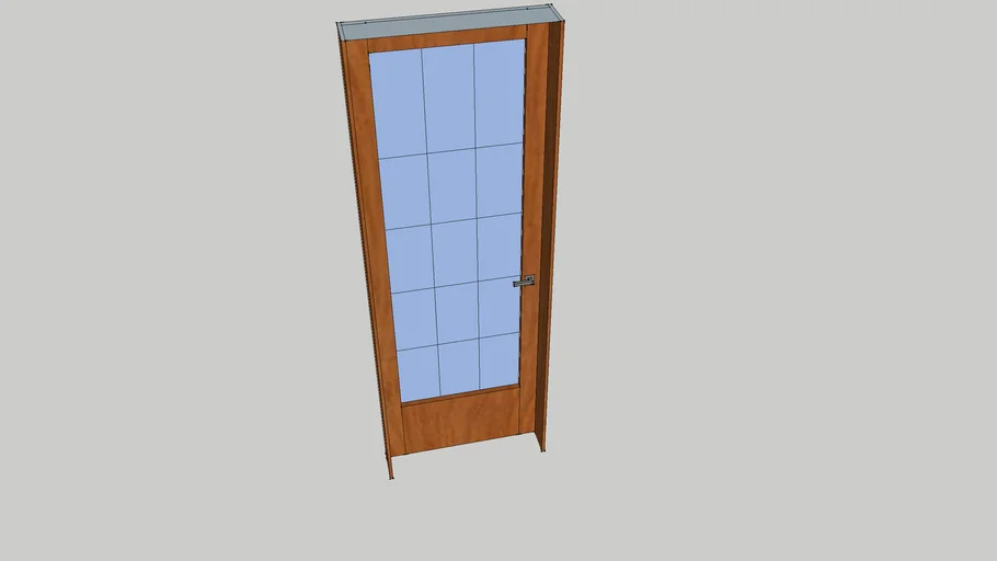 wooden glass door