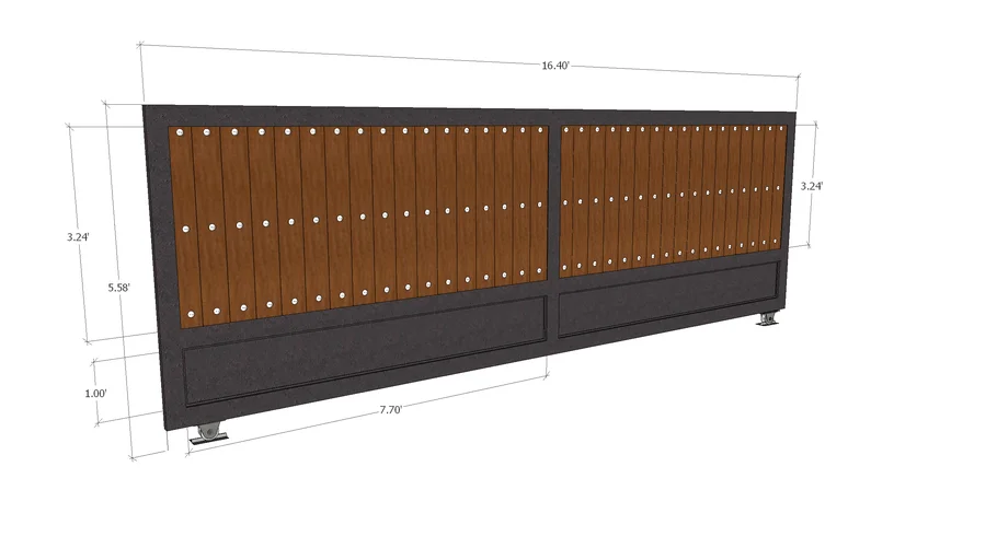 Porton Corredizo Metal Madera