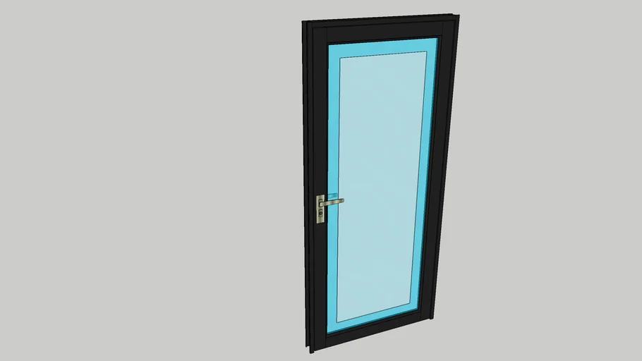 PUERTA DE ALUMINIO NEGRO Y VIDRIO