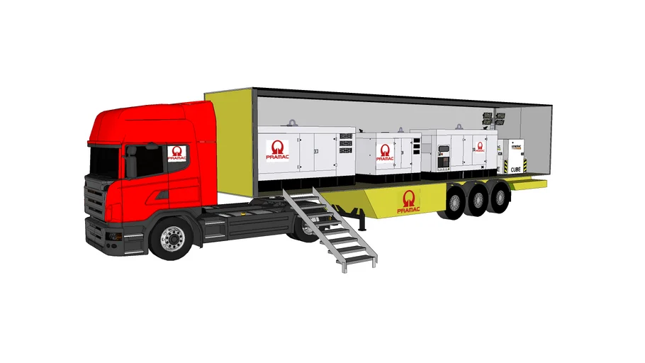 diesel generator on truck trailer transport