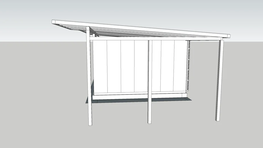 Garden shed with carport Gartenhaus