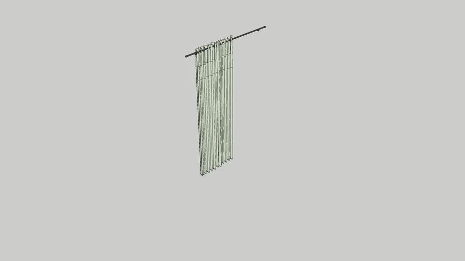 Curtain with rod low poly vray 3.6 ready