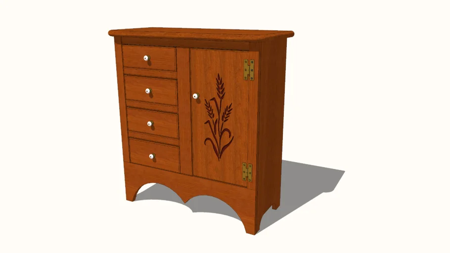 Early American Side Chest Cabinet
