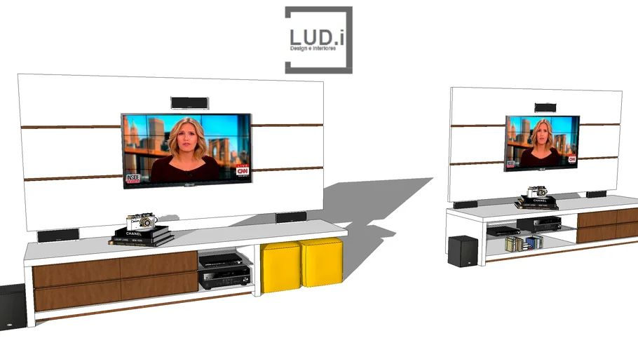 Two TV Rack Horizontal model | 3D Warehouse