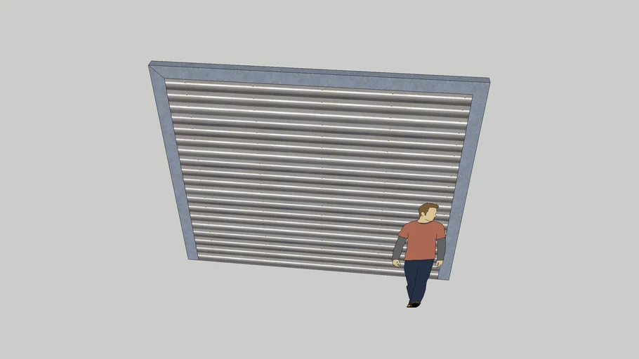 10x12x4 Brushed Metal and Corrugated Aluminum Roll Up Door