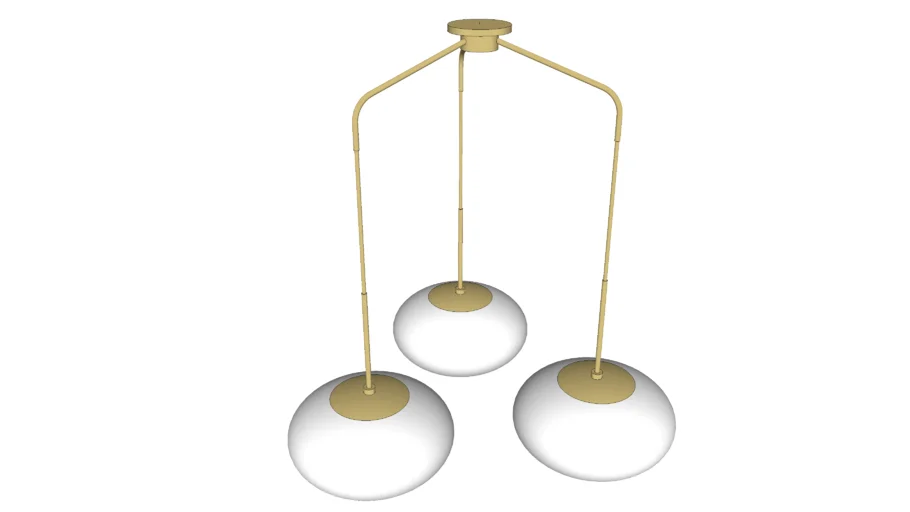 Crate And Barrel Moon Brass And Glass 3 Light Chandelier