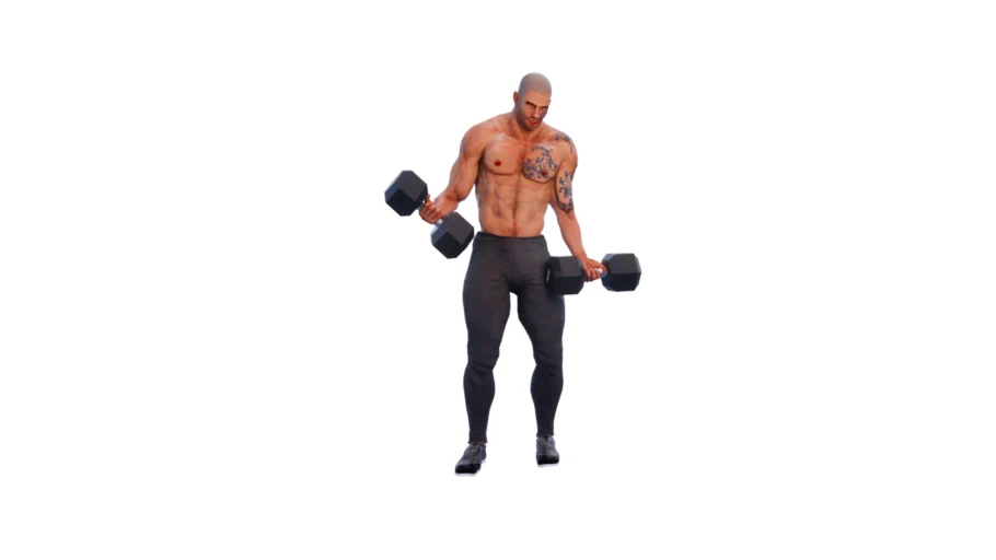 Man Doing Curls