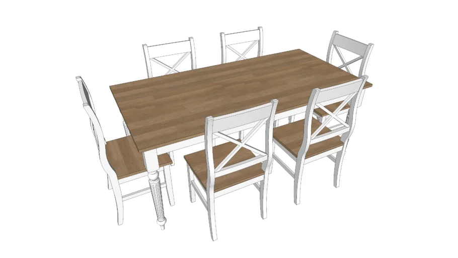 Table & chairs provence white