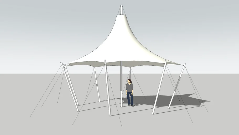 Octagonal fabric canopy