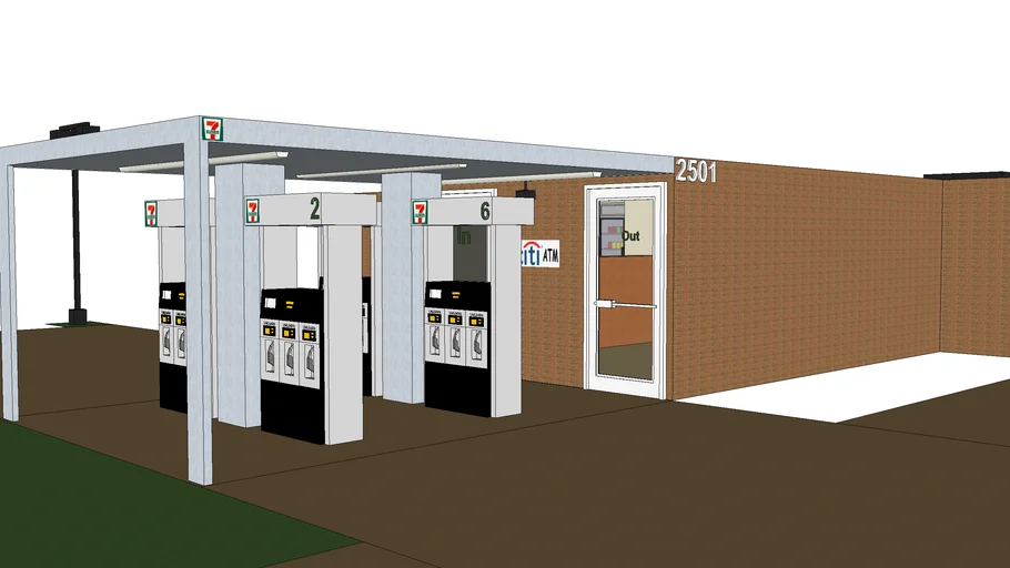 7-Eleven Gas Station-Furnished