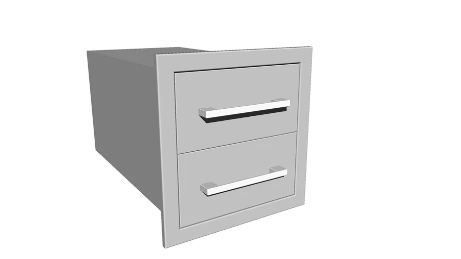 Signature Series 12" Beveled Frame Double Drawer - Item No. BA-DD12