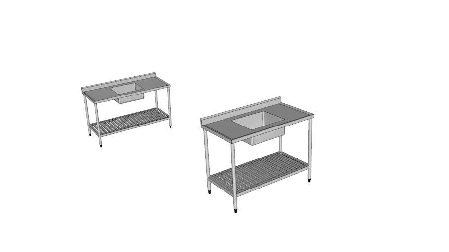 Mesa Com Cuba e Prateleira Palmetal | Modelo CP2