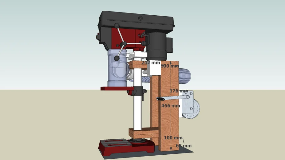 GMC Bench Drill Press Dust Extraction and Table Lift