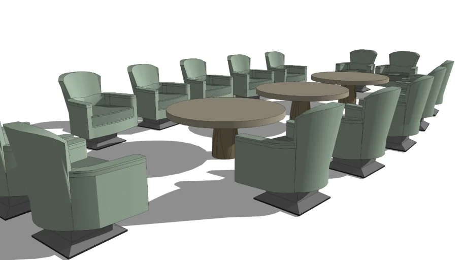 VIP Conference Room Tables and Chairs Setup | 3D Warehouse