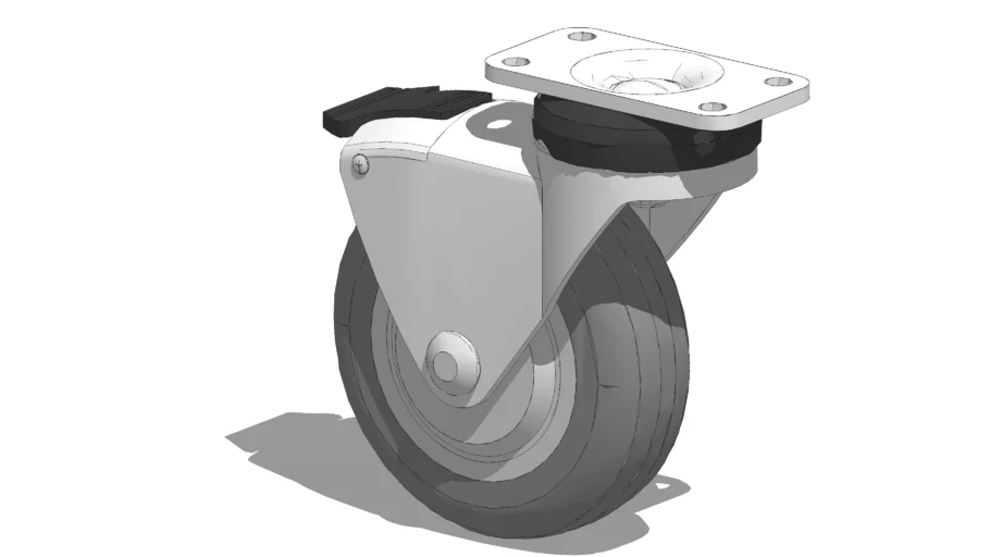 01BRK300 - 3" Caster w/ Brake  (component options to turn wheel)