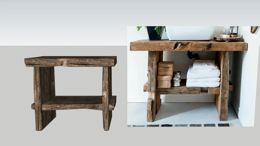 Old rustic vanity
