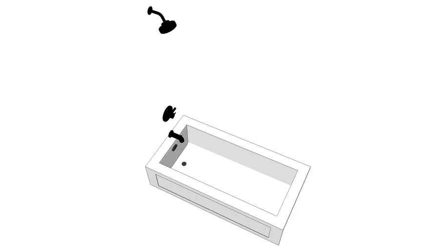 60 in Bathtub Shower Combo with Faucet