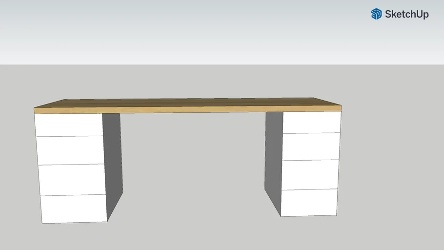  Lagkapten/alex 2m x 0,60m bureau