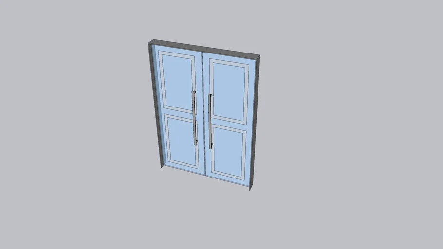 Porta dupla de vidro jateado
