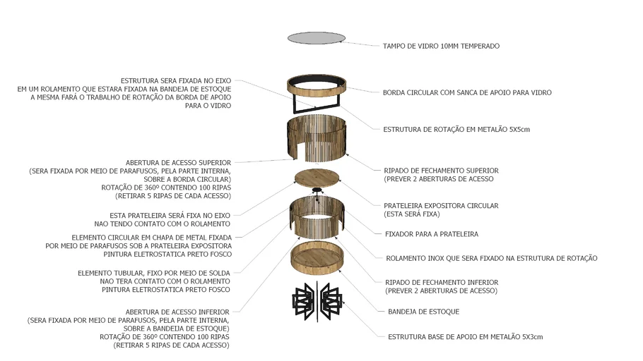 MESA EXPOSITORA RIPADA GIRATORIA  -  DESIGN BY ROB MARTINS