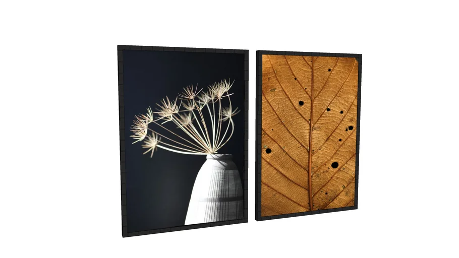 QUADROS DECORATIVOS - PLANTAS, FOLHA, TEXTURA, DUPLA