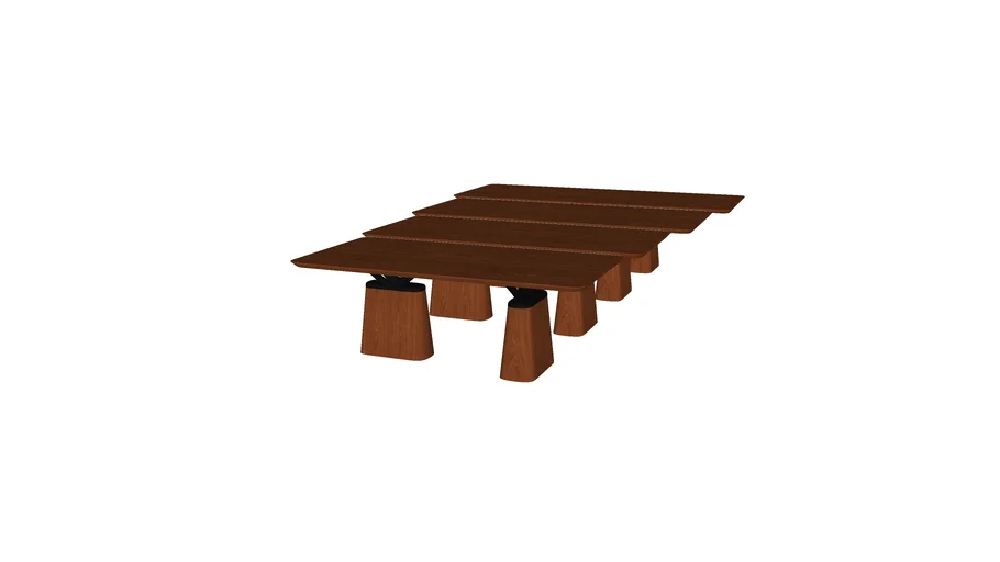 Mesa de Jantar Lugano Retangular 2 Bases - Msul
