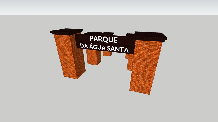 Simulação do pórtico de entrada no Parque Água Santa em Itabira MG