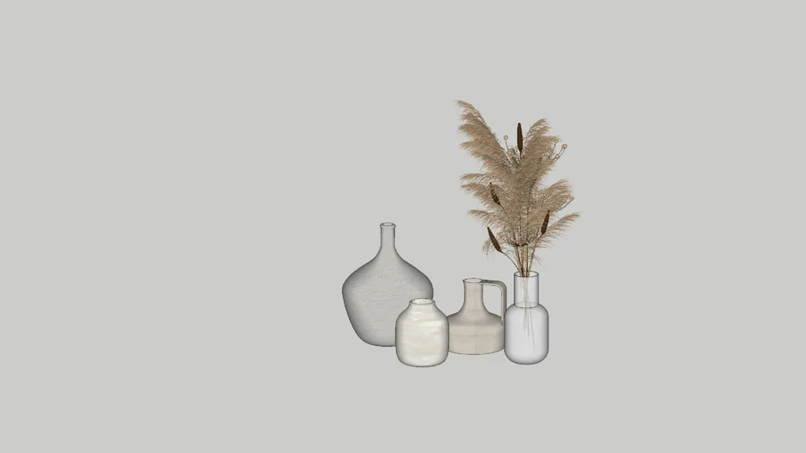 Dry flowers and vases