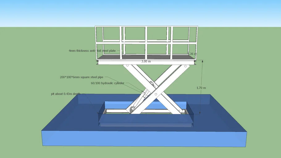 scissor lift FSL2.5-1.7 one layer scissor structure for John Wong