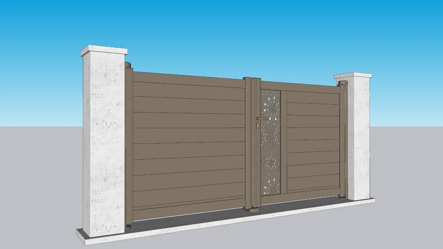 Portail Aluminium Battant ARZUR - Décor Zoa 7006