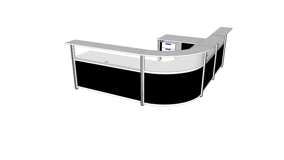 Corner Reception Desk With Curved Front and Return
