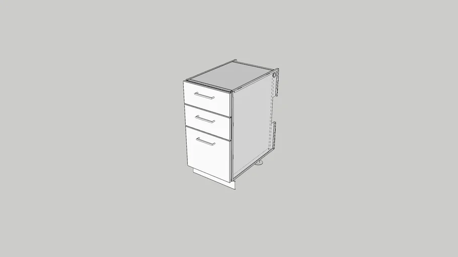 HR Outdoor kitchen PURE 18" Storage Cabinet 3 drawers