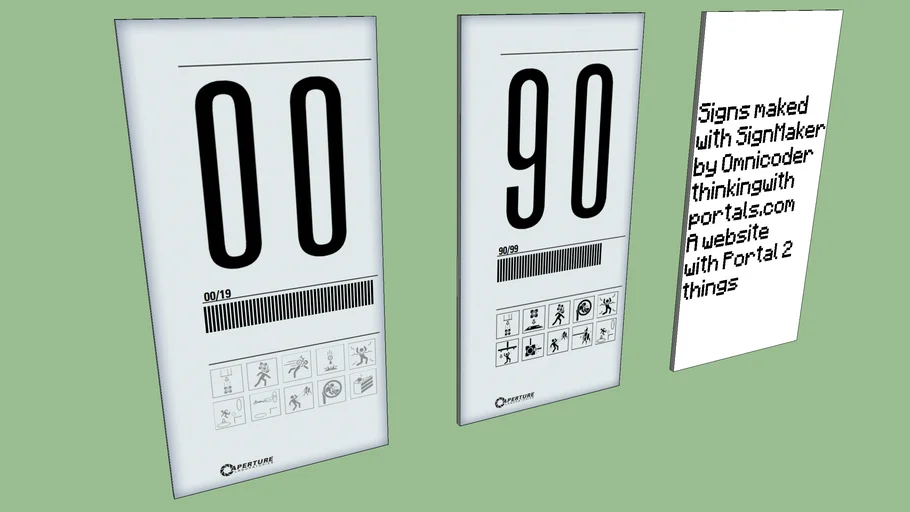 Portal and Portal 2 Chamber signs