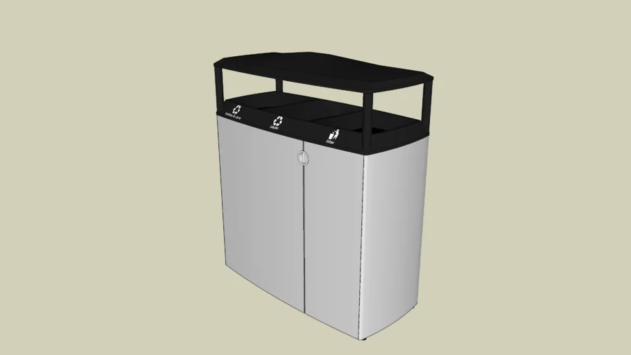 Forms+Surfaces® Transit™ Litter & Recycling Receptacle, cast aluminum lid and rain cover