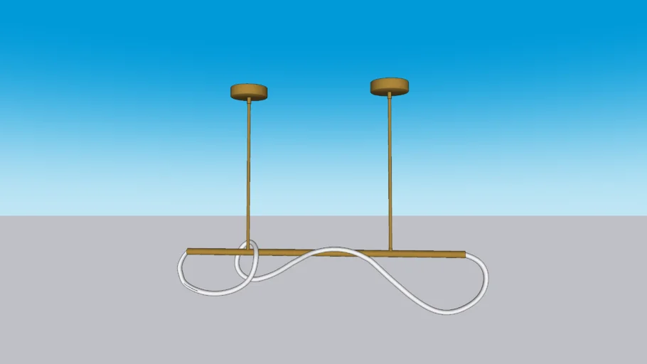 PENDENTE LED CORDA RETANGULAR BIVOLT 120X80CM METAL E SILICONE BRONZE - PORTOFINO PD1245