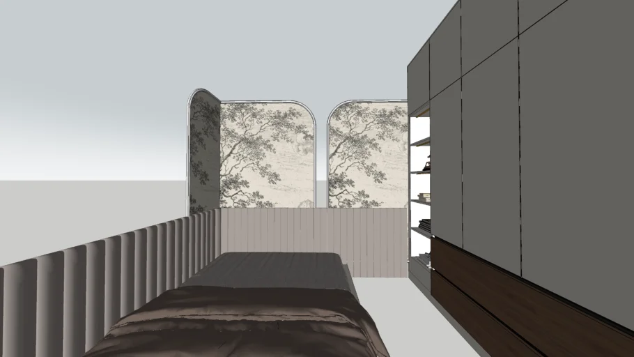Wall panel with bedroom design 