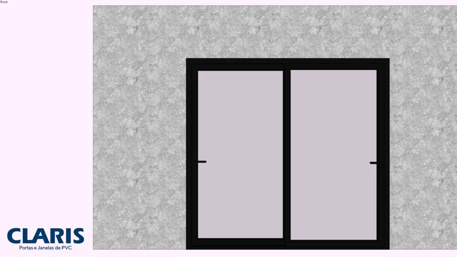 Porta de Correr 2 Folhas 2490X2345 - PRETO