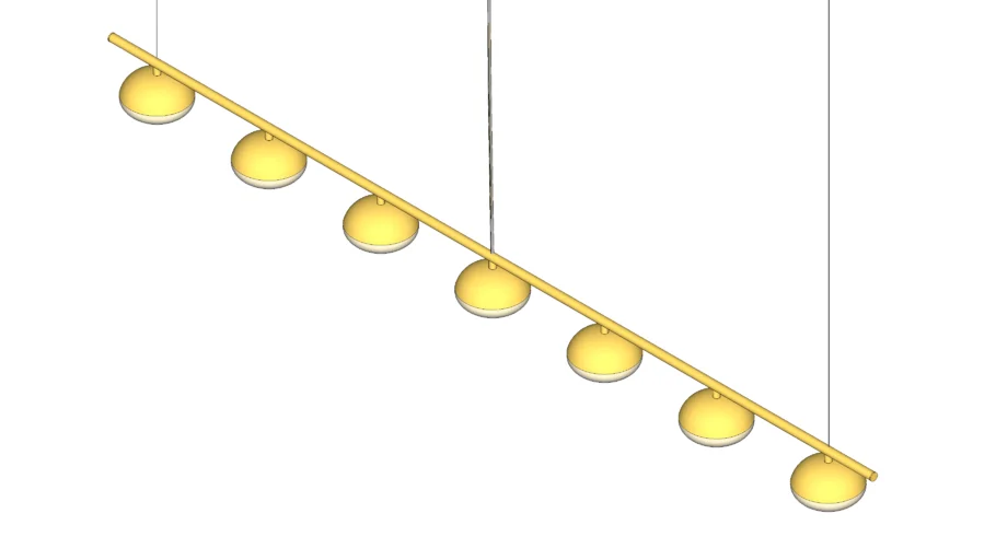Pendente Linear AVELÃ 7 focos de luz - Iluminação de Teto - Golden Art
