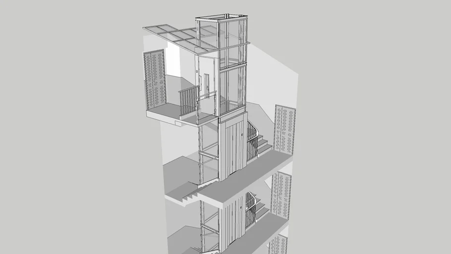 Proyecto de instalación de ascensor de cristal en casa antigua